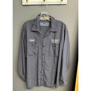 Vintage Cintas Mens Size XL Auto Mechanic Work Shirt ZELMA Patch Long Sleeve